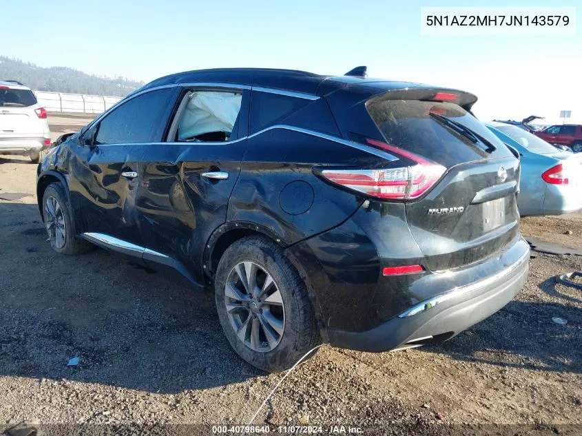 2018 Nissan Murano Sv VIN: 5N1AZ2MH7JN143579 Lot: 40798640