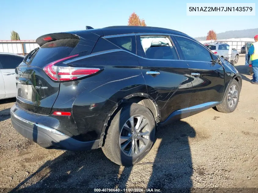 2018 Nissan Murano Sv VIN: 5N1AZ2MH7JN143579 Lot: 40798640