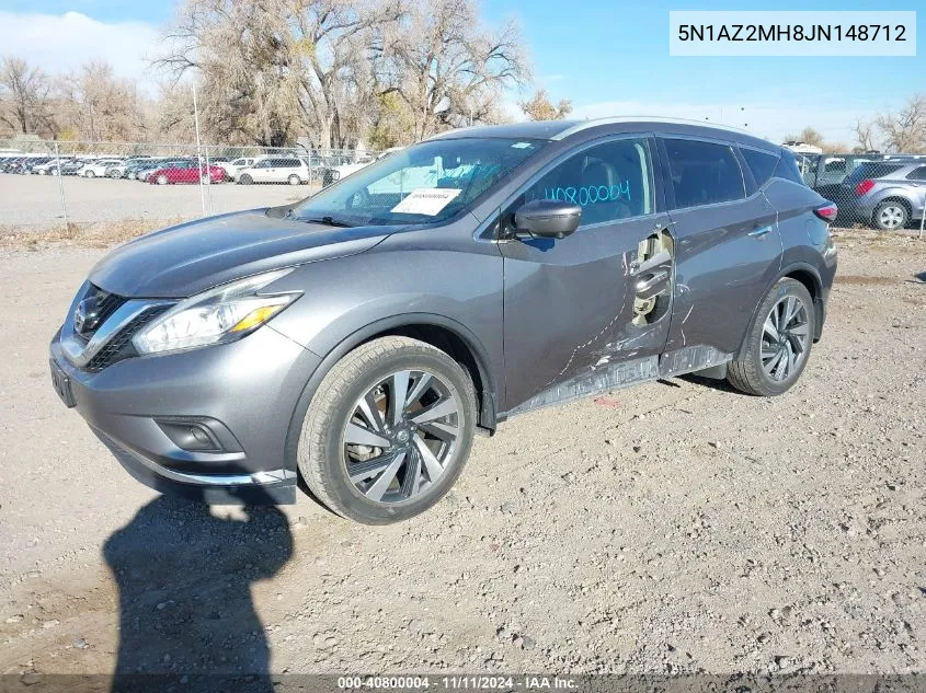 2018 Nissan Murano Platinum VIN: 5N1AZ2MH8JN148712 Lot: 40800004