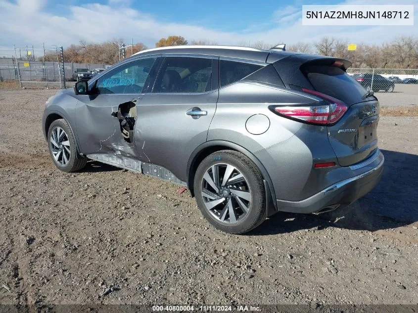 2018 Nissan Murano Platinum VIN: 5N1AZ2MH8JN148712 Lot: 40800004