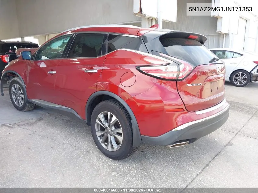 2018 Nissan Murano Sl VIN: 5N1AZ2MG1JN171353 Lot: 40816608