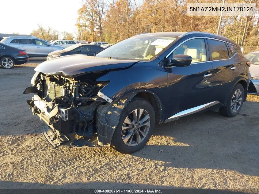 2018 Nissan Murano Sl VIN: 5N1AZ2MH2JN178126 Lot: 40820761