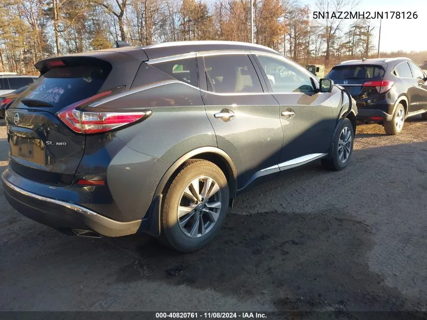 2018 Nissan Murano Sl VIN: 5N1AZ2MH2JN178126 Lot: 40820761