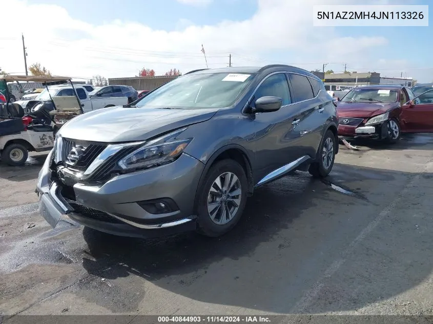 2018 Nissan Murano Sv VIN: 5N1AZ2MH4JN113326 Lot: 40844903