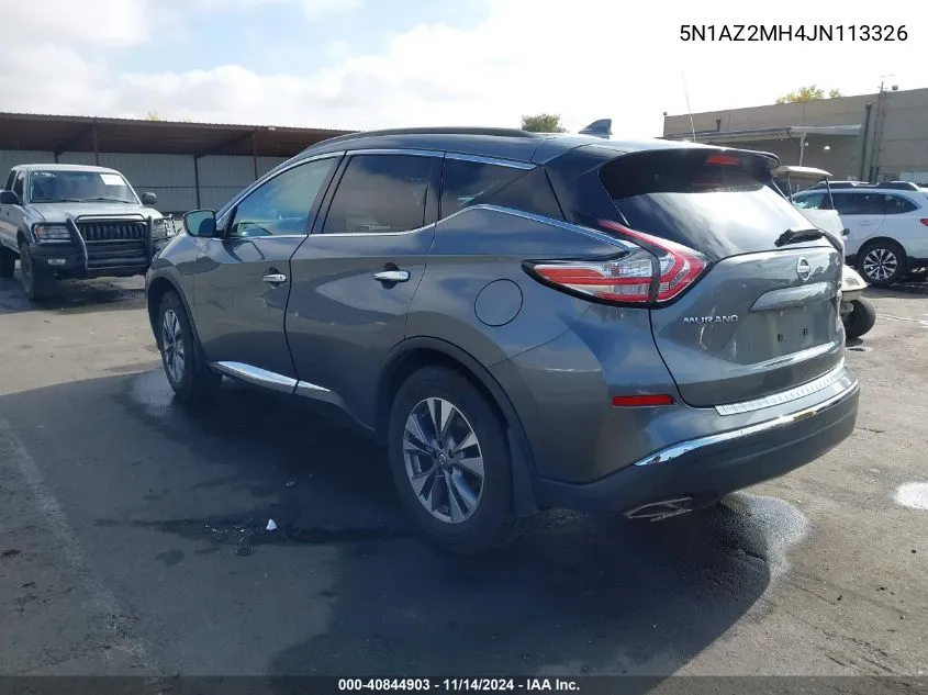 2018 Nissan Murano Sv VIN: 5N1AZ2MH4JN113326 Lot: 40844903