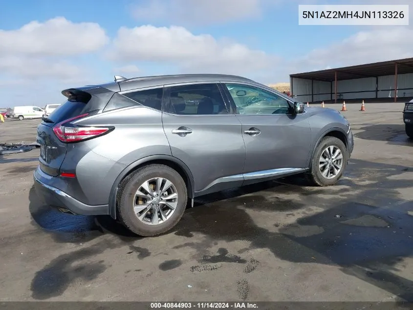 2018 Nissan Murano Sv VIN: 5N1AZ2MH4JN113326 Lot: 40844903