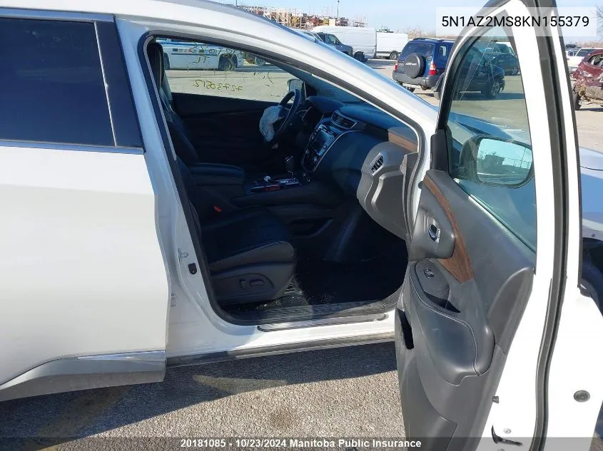 5N1AZ2MS8KN155379 2019 Nissan Murano Platinum