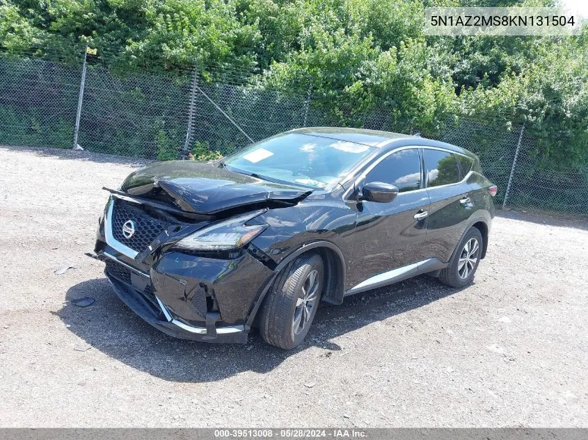 2019 Nissan Murano S VIN: 5N1AZ2MS8KN131504 Lot: 39513008