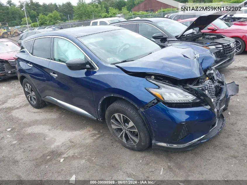 2019 Nissan Murano S VIN: 5N1AZ2MS9KN152202 Lot: 39598569