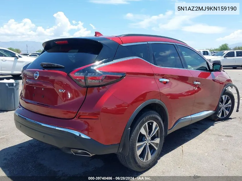 5N1AZ2MJ9KN159190 2019 Nissan Murano Sv