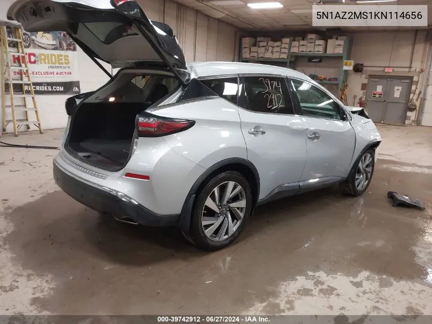 2019 Nissan Murano Sl VIN: 5N1AZ2MS1KN114656 Lot: 39742912