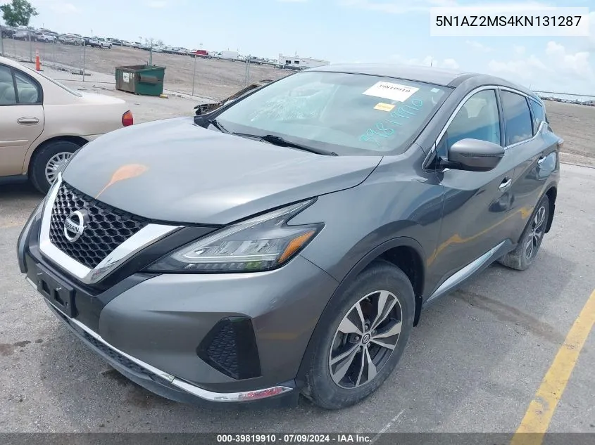 2019 Nissan Murano S VIN: 5N1AZ2MS4KN131287 Lot: 39819910