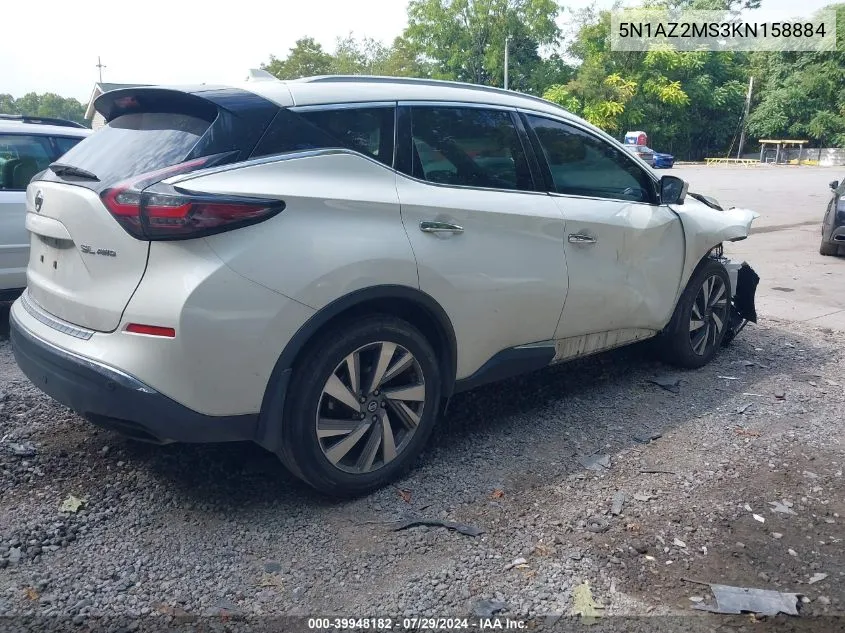 2019 Nissan Murano Sl VIN: 5N1AZ2MS3KN158884 Lot: 39948182