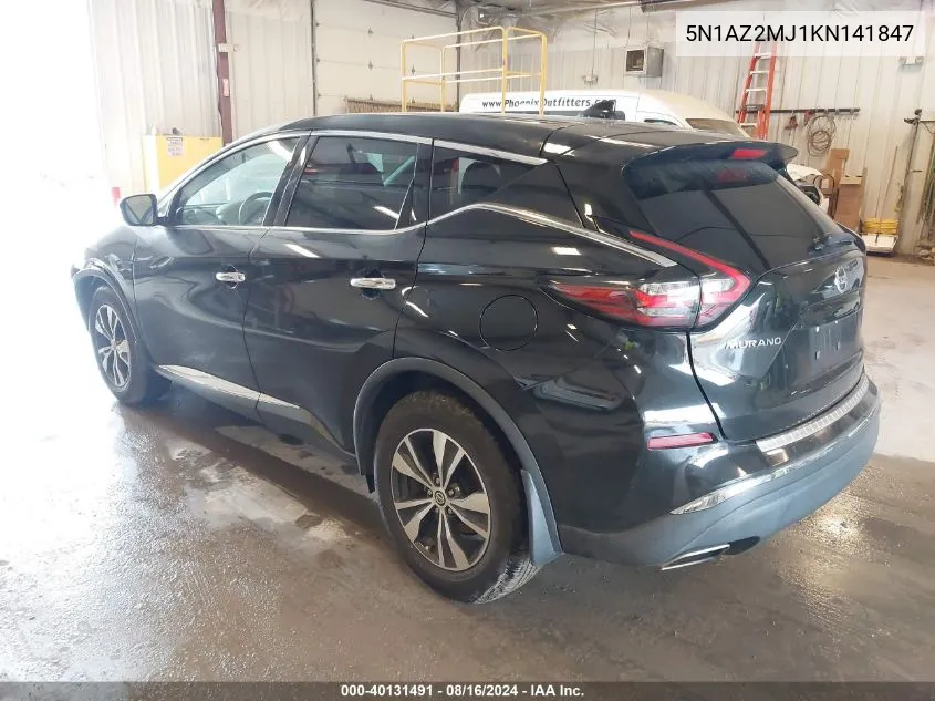 2019 Nissan Murano S VIN: 5N1AZ2MJ1KN141847 Lot: 40131491