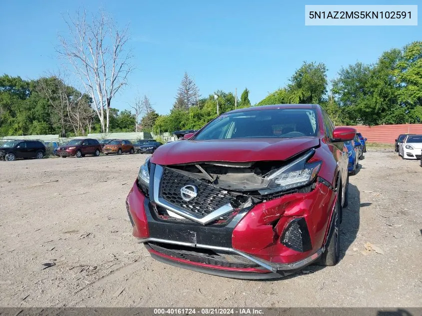 5N1AZ2MS5KN102591 2019 Nissan Murano S/Sl/Sv/Platinum