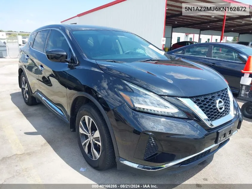 2019 Nissan Murano S VIN: 5N1AZ2MJ6KN162872 Lot: 40166285