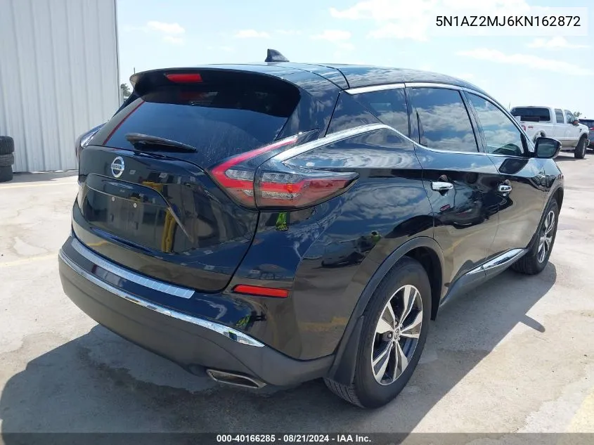 2019 Nissan Murano S VIN: 5N1AZ2MJ6KN162872 Lot: 40166285