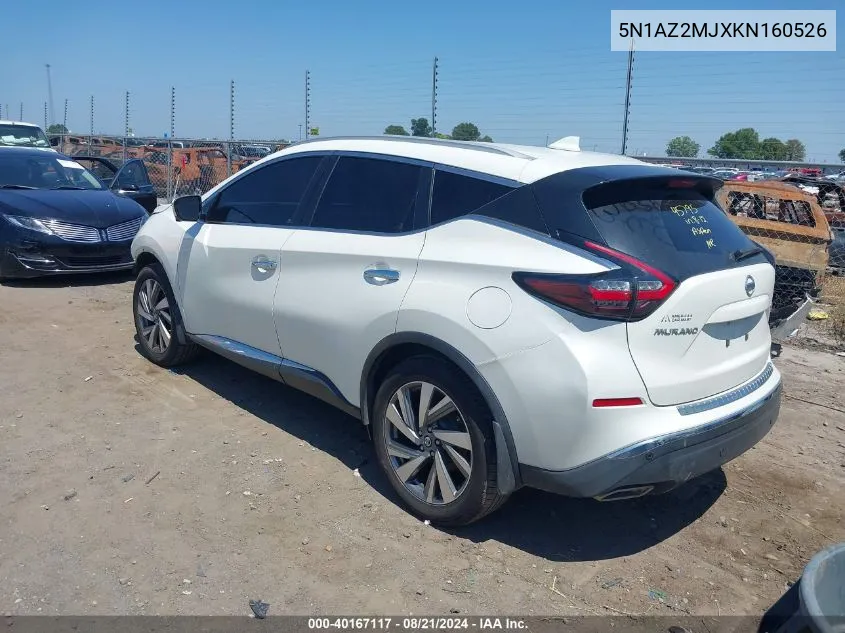 2019 Nissan Murano Sl VIN: 5N1AZ2MJXKN160526 Lot: 40167117