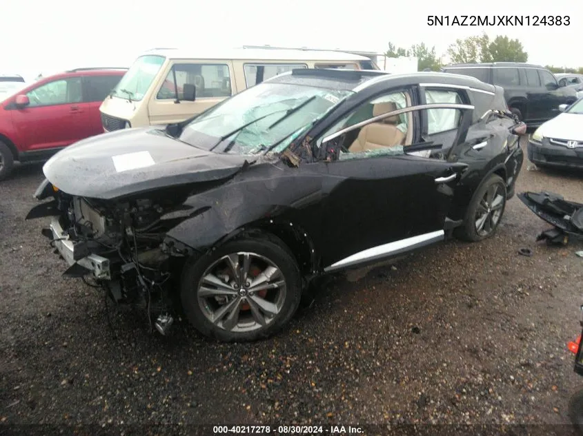 5N1AZ2MJXKN124383 2019 Nissan Murano Platinum