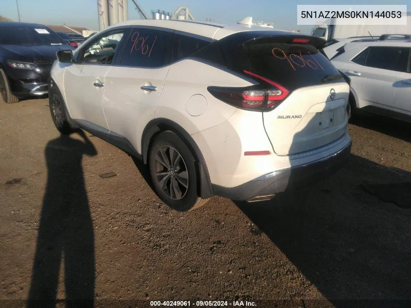 5N1AZ2MS0KN144053 2019 Nissan Murano S/Sl/Sv/Platinum