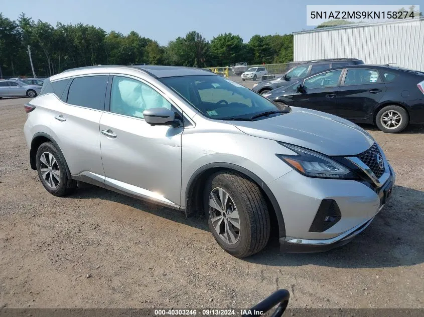 5N1AZ2MS9KN158274 2019 Nissan Murano Sv