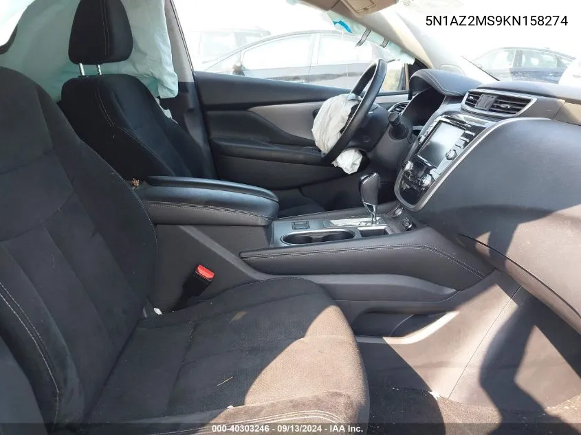 5N1AZ2MS9KN158274 2019 Nissan Murano Sv