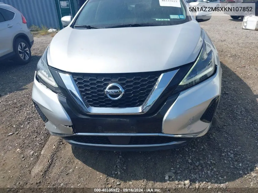 5N1AZ2MSXKN107852 2019 Nissan Murano S/Sl/Sv/Platinum