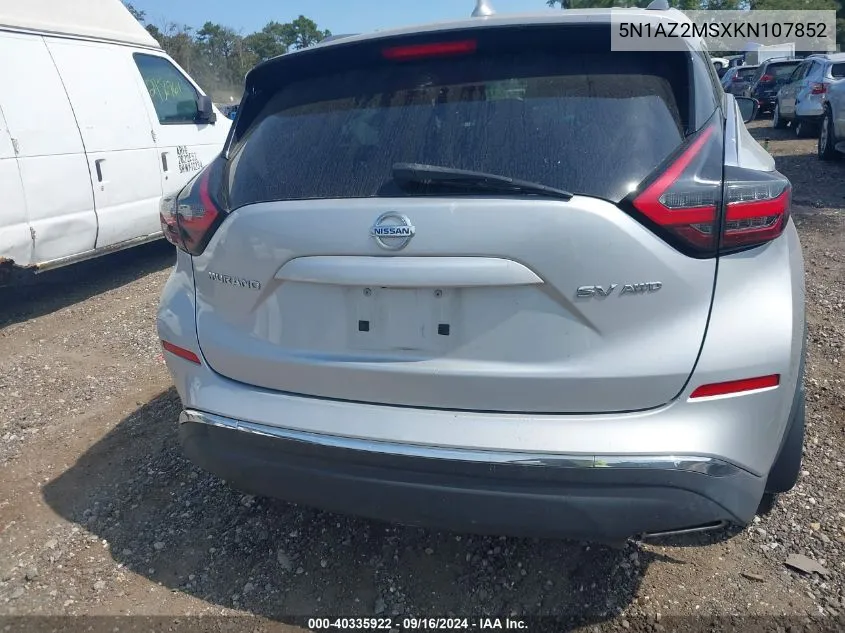 5N1AZ2MSXKN107852 2019 Nissan Murano S/Sl/Sv/Platinum