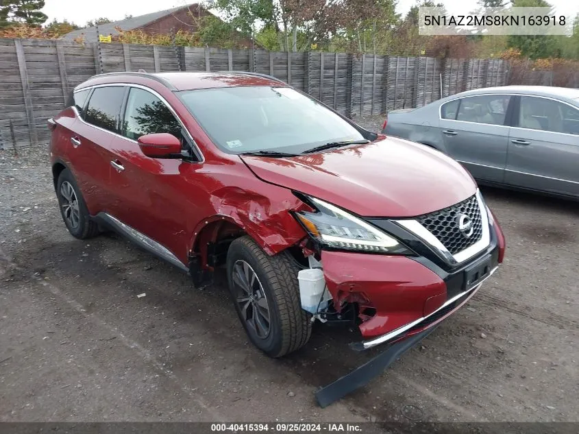 2019 Nissan Murano Sv VIN: 5N1AZ2MS8KN163918 Lot: 40415394