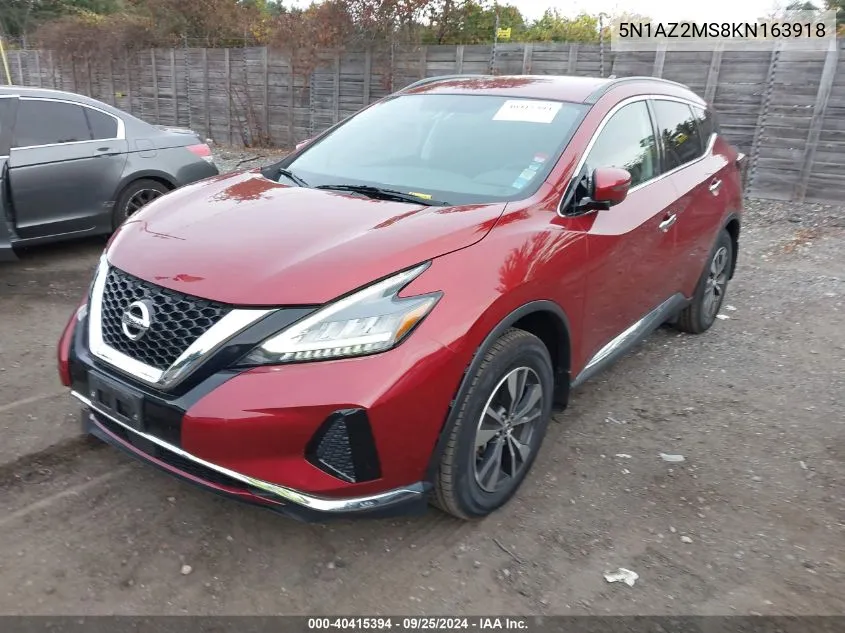 5N1AZ2MS8KN163918 2019 Nissan Murano Sv