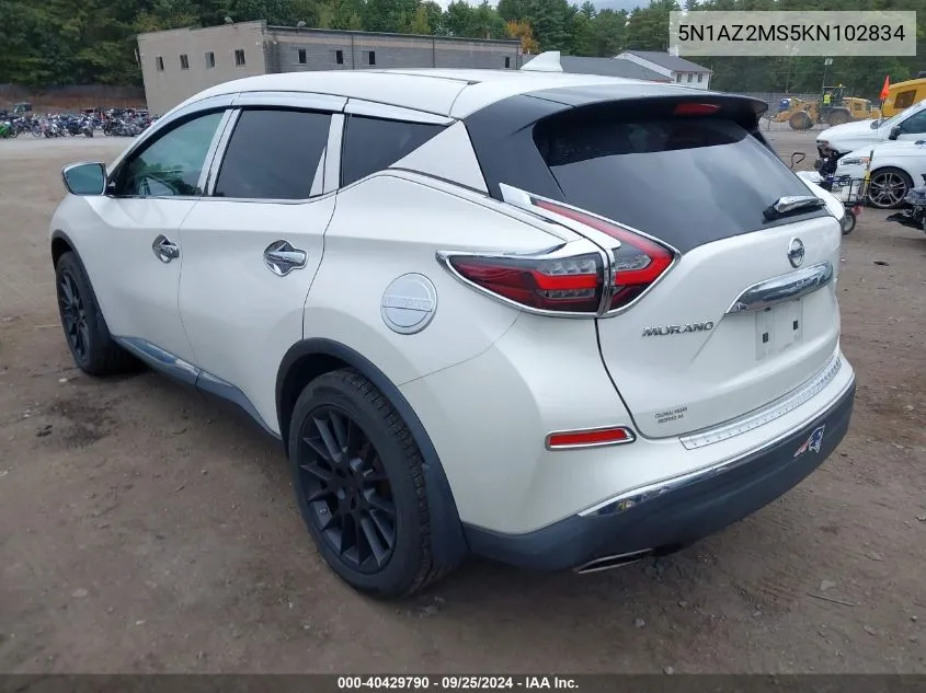 5N1AZ2MS5KN102834 2019 Nissan Murano S