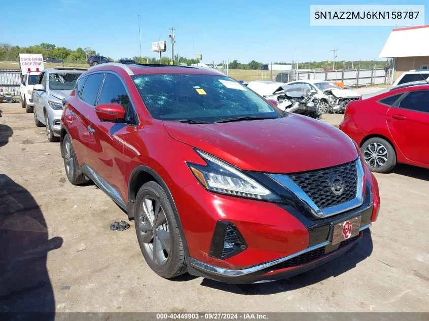 5N1AZ2MJ6KN158787 2019 Nissan Murano Platinum