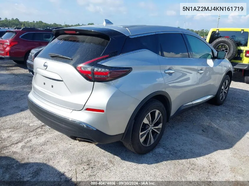 5N1AZ2MJ4KN161719 2019 Nissan Murano S/Sl/Sv/Platinum