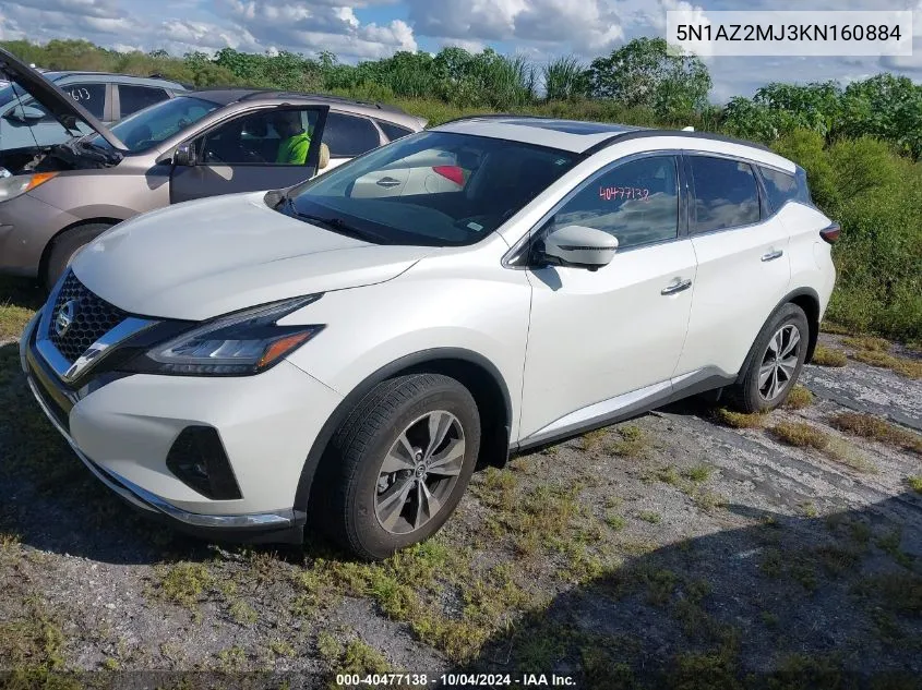 2019 Nissan Murano Sv VIN: 5N1AZ2MJ3KN160884 Lot: 40477138