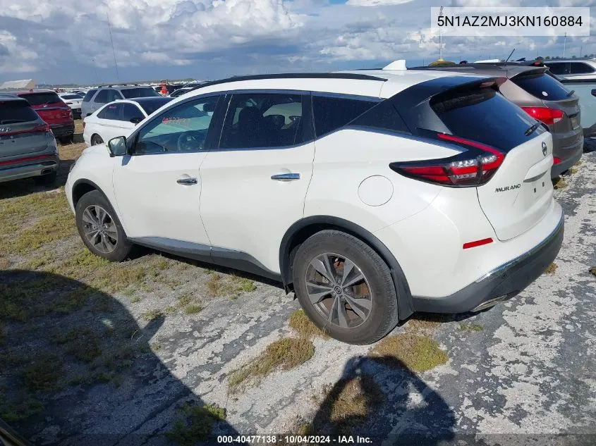 2019 Nissan Murano Sv VIN: 5N1AZ2MJ3KN160884 Lot: 40477138