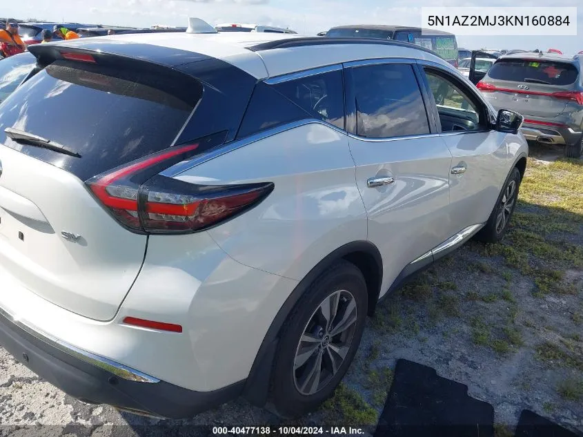 2019 Nissan Murano Sv VIN: 5N1AZ2MJ3KN160884 Lot: 40477138