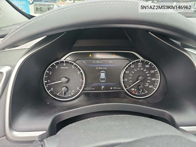 5N1AZ2MS3KN146962 2019 Nissan Murano Sv