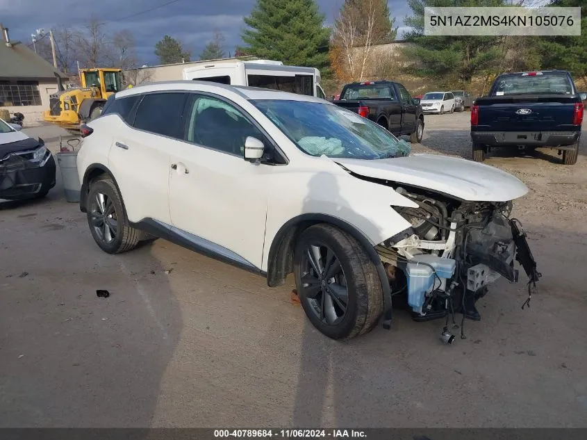 2019 Nissan Murano Platinum VIN: 5N1AZ2MS4KN105076 Lot: 40789684