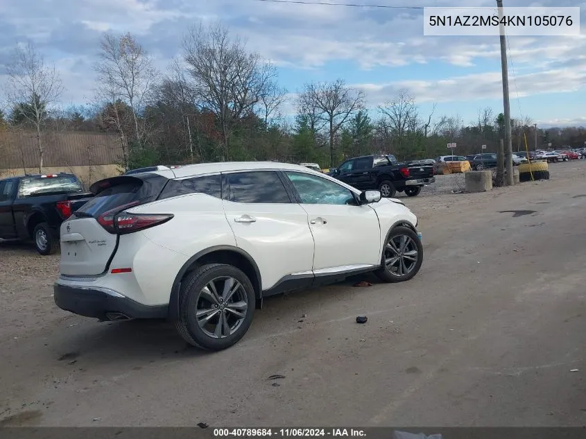 2019 Nissan Murano Platinum VIN: 5N1AZ2MS4KN105076 Lot: 40789684