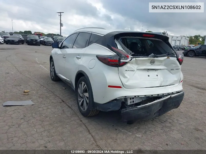 2020 Nissan Murano VIN: 5N1AZ2CSXLN108602 Lot: 12109893