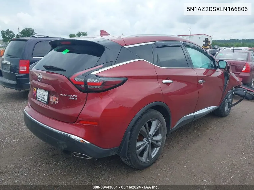 5N1AZ2DSXLN166806 2020 Nissan Murano Platinum Intelligent Awd