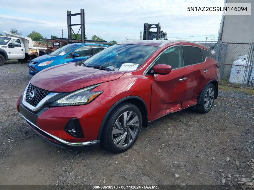 2020 Nissan Murano Sl Intelligent Awd VIN: 5N1AZ2CS9LN146094 Lot: 39618913