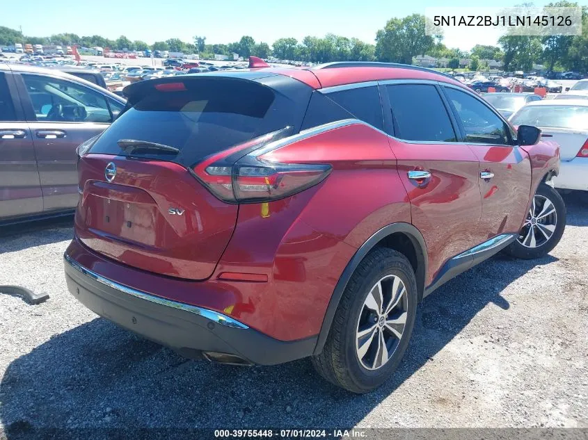 2020 Nissan Murano Sv Fwd VIN: 5N1AZ2BJ1LN145126 Lot: 39755448