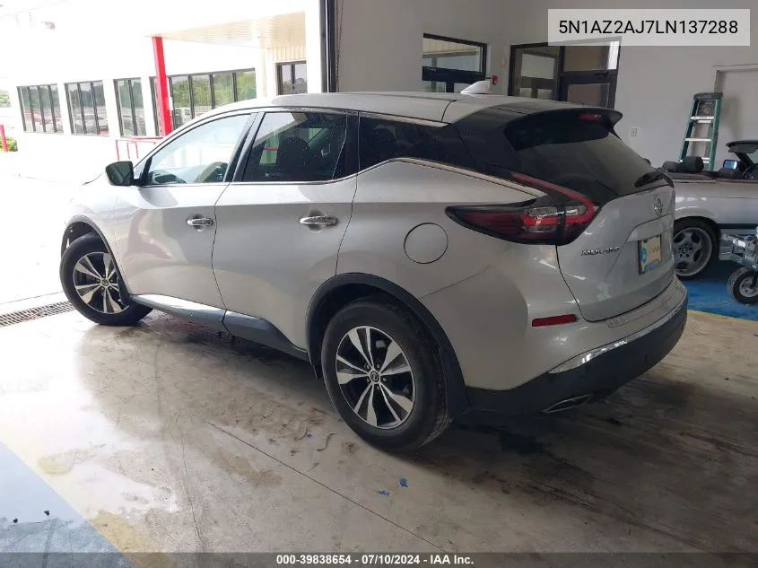 2020 Nissan Murano S Fwd VIN: 5N1AZ2AJ7LN137288 Lot: 39838654