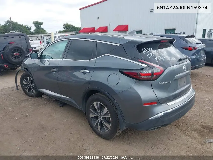 5N1AZ2AJ0LN159374 2020 Nissan Murano S Fwd