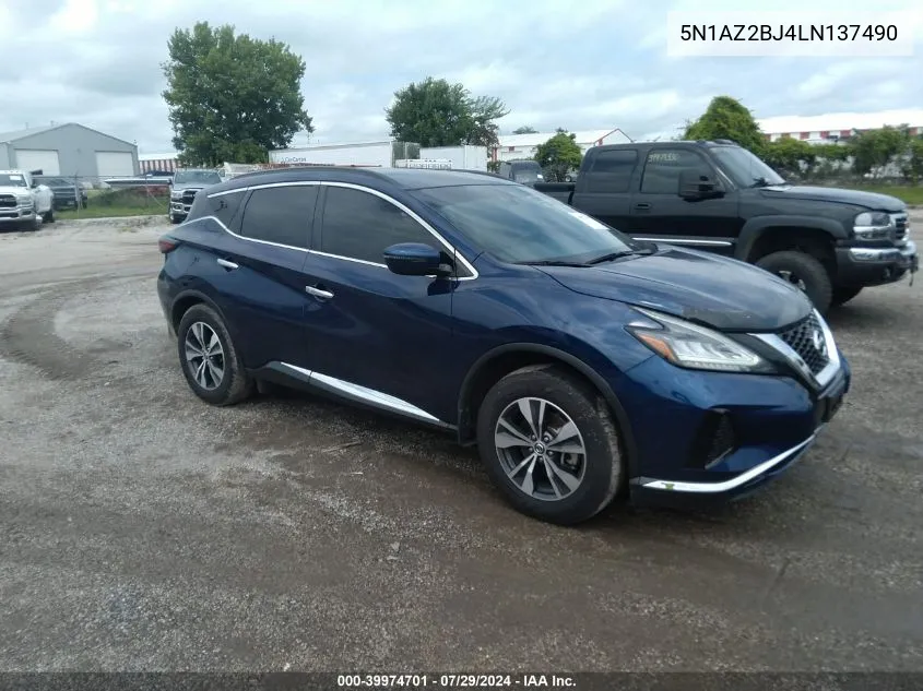 5N1AZ2BJ4LN137490 2020 Nissan Murano Sv Fwd