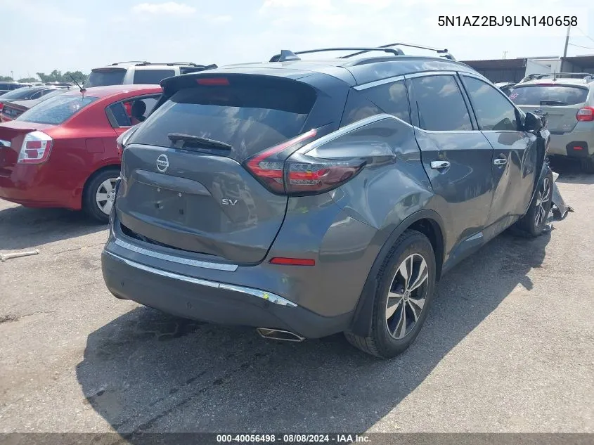 2020 Nissan Murano Sv Fwd VIN: 5N1AZ2BJ9LN140658 Lot: 40056498