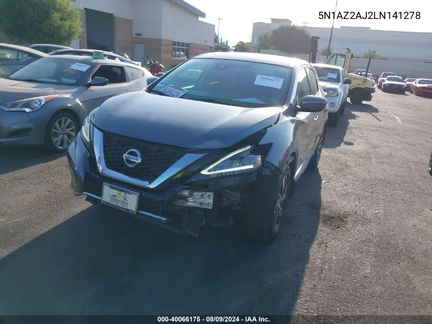 5N1AZ2AJ2LN141278 2020 Nissan Murano S Fwd