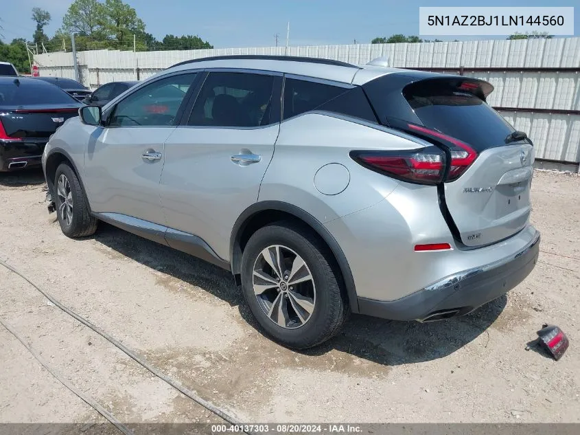 2020 Nissan Murano Sv Fwd VIN: 5N1AZ2BJ1LN144560 Lot: 40137303