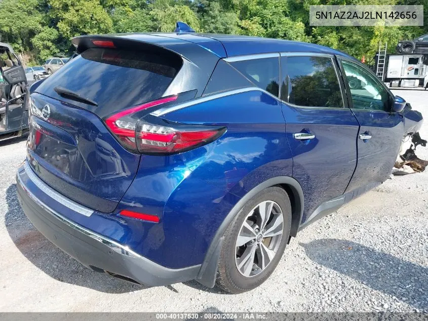 2020 Nissan Murano S Fwd VIN: 5N1AZ2AJ2LN142656 Lot: 40137530